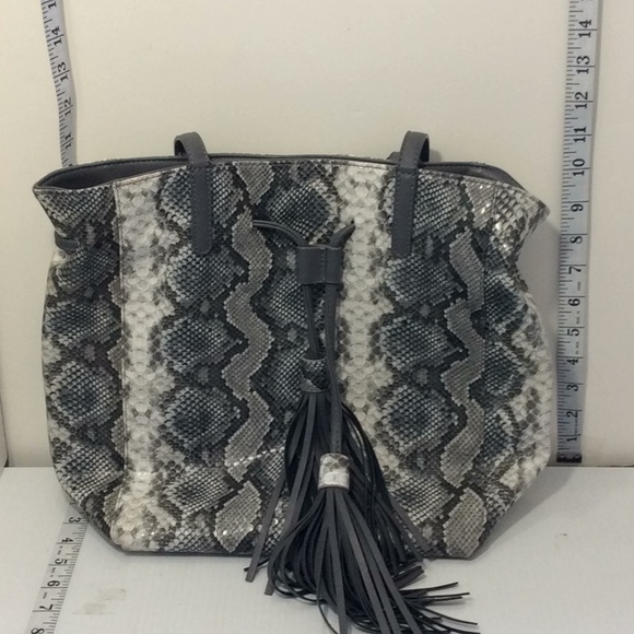 Caroline Hill SnakeSkin Pattern Purse w/Tassels - Picture 2 of 5